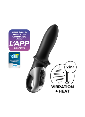 Vibromasseur noir USB, chauffant et connecté Hot Passion Satisfyer - CC597790